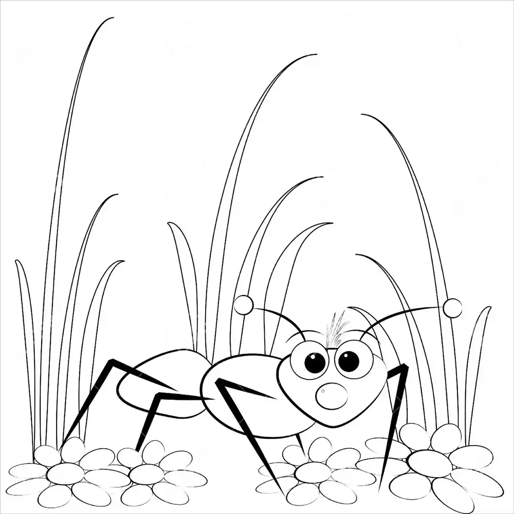 Раскраска насекомые муравей