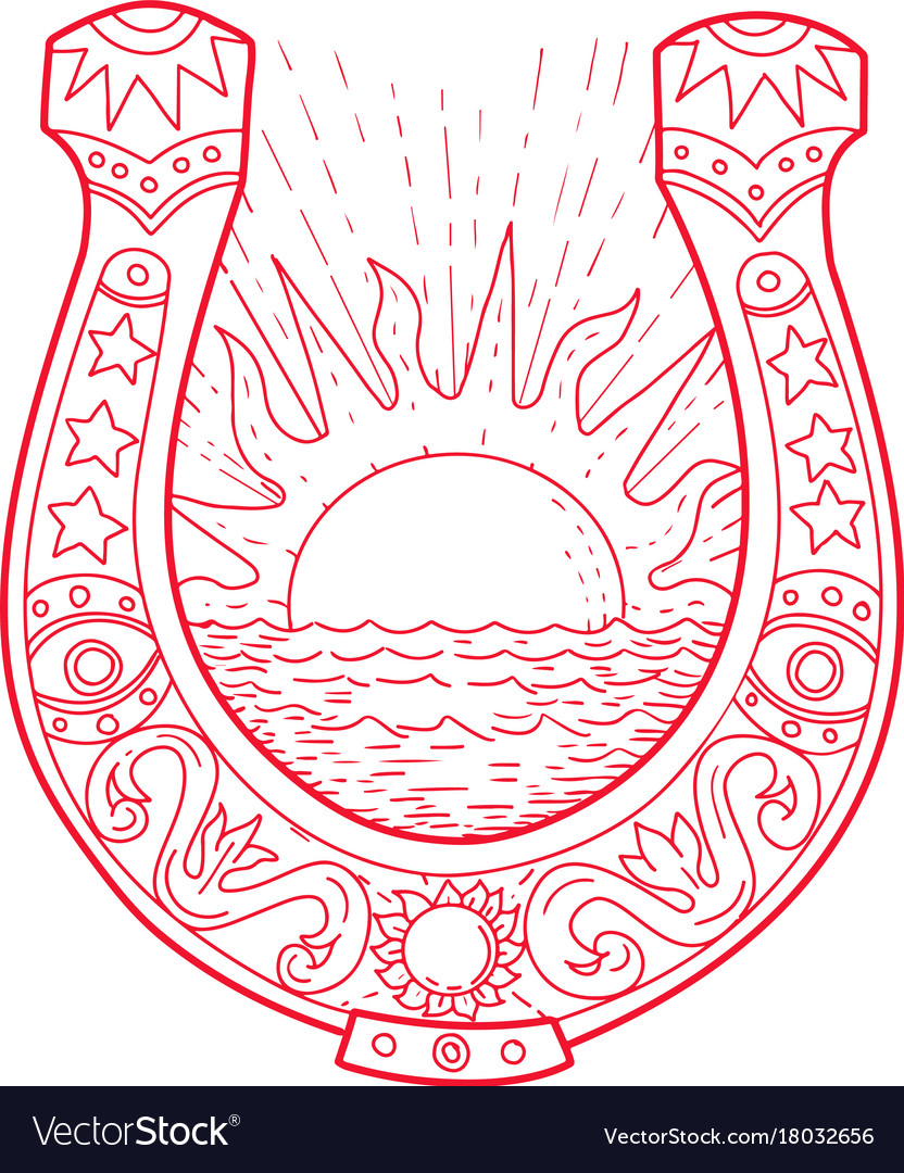 Подкова рисунок карандашом