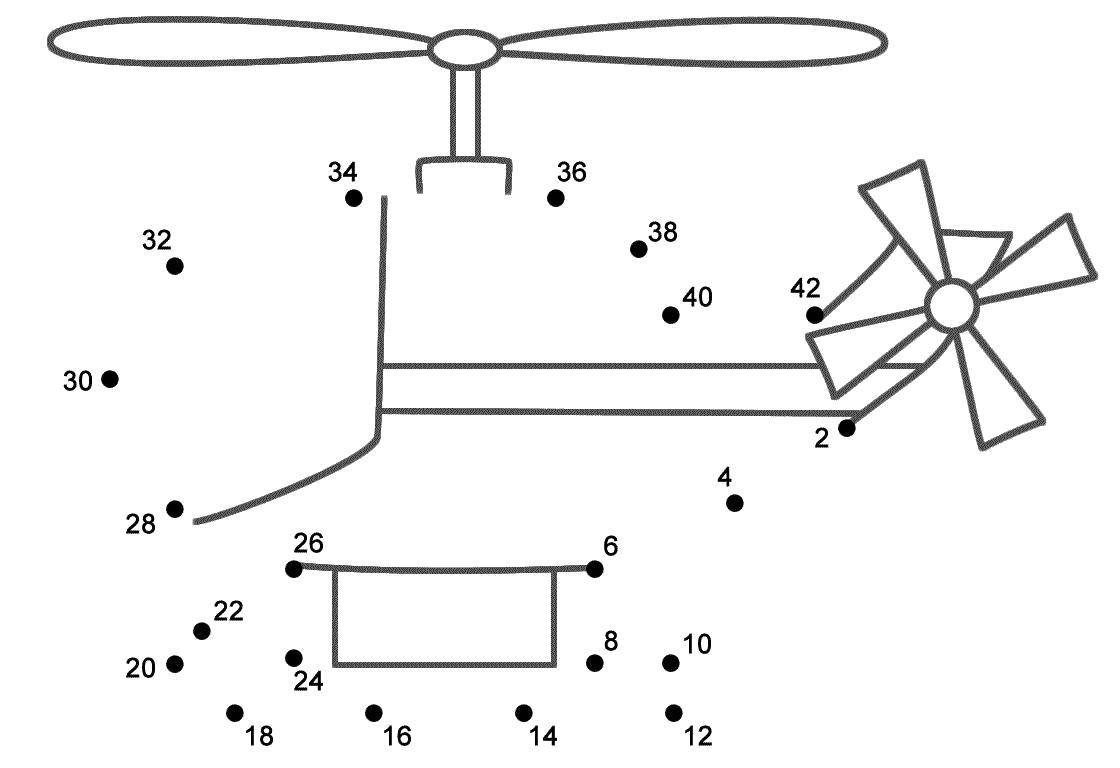 Обведи по точкам самолет