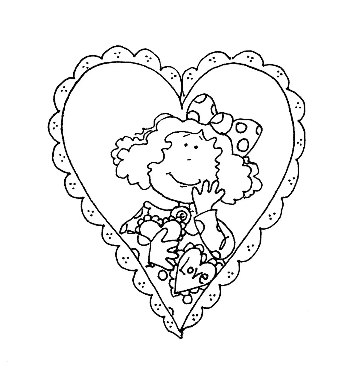 Раскраски для девочек сердечки и цветы