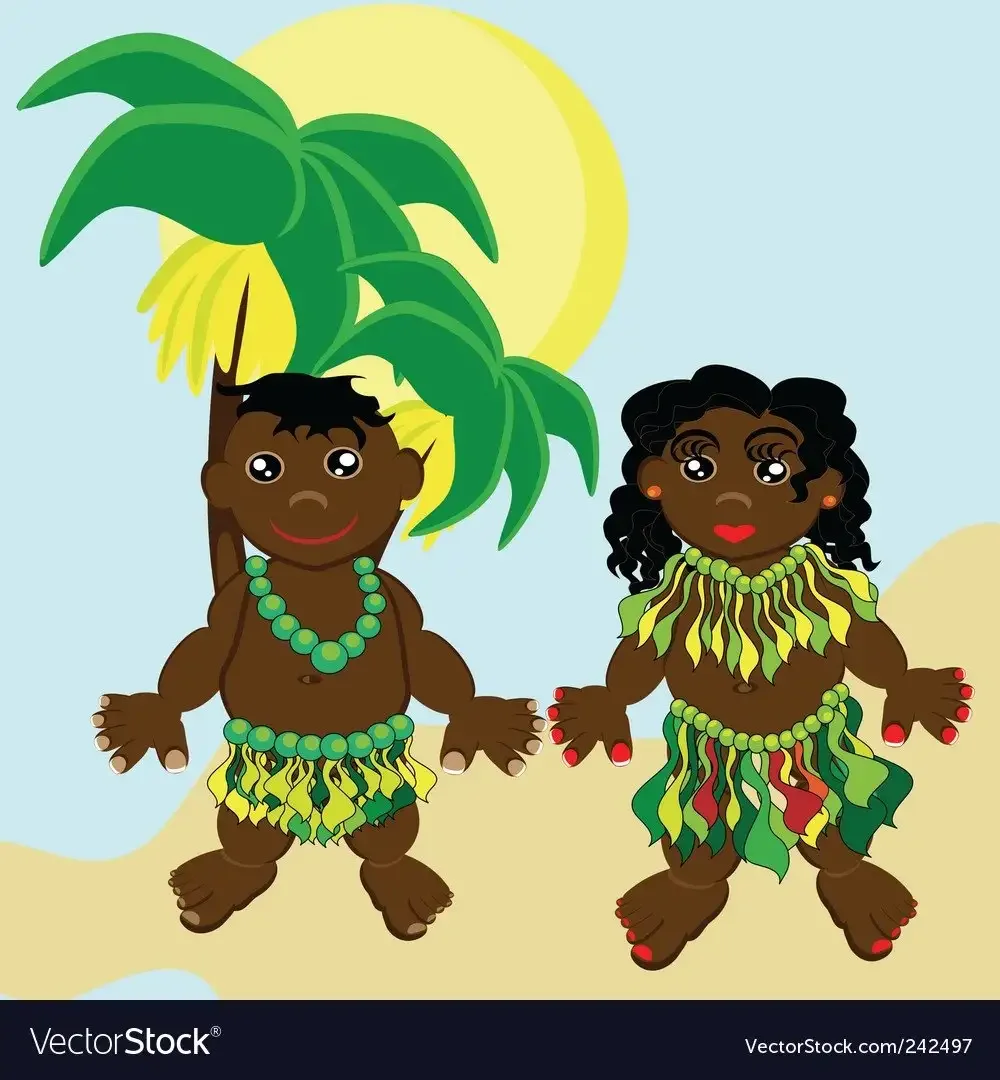 Раскраска остров с пальмой