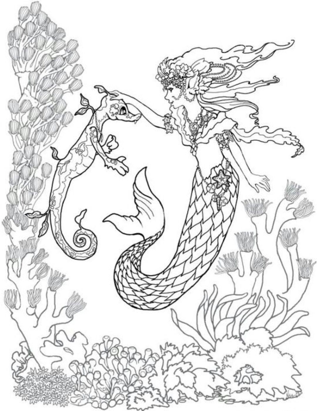 Русалка Ганс христиан Андерсен разукрашка