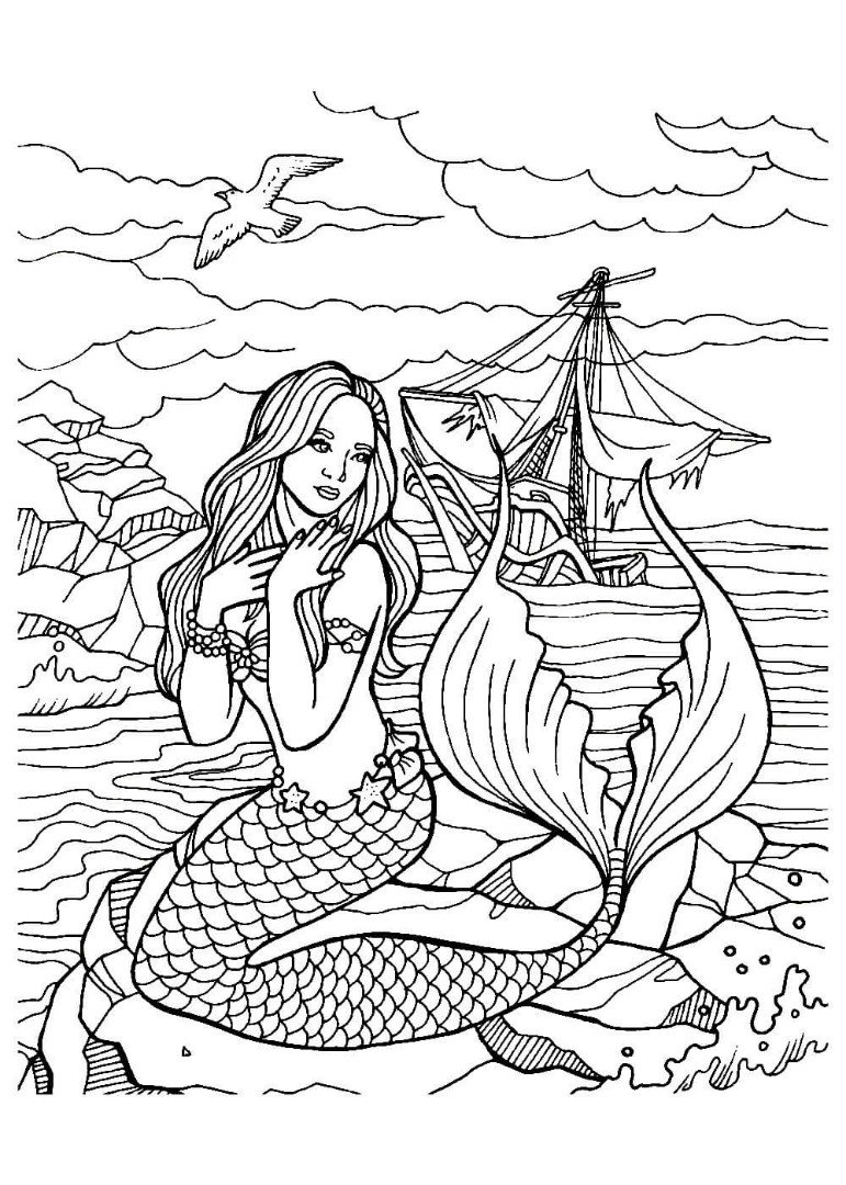 Раскраска русалки