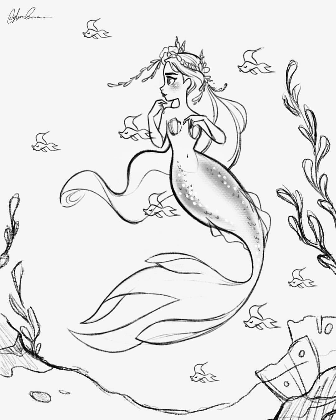 Раскраски для девочек русалки