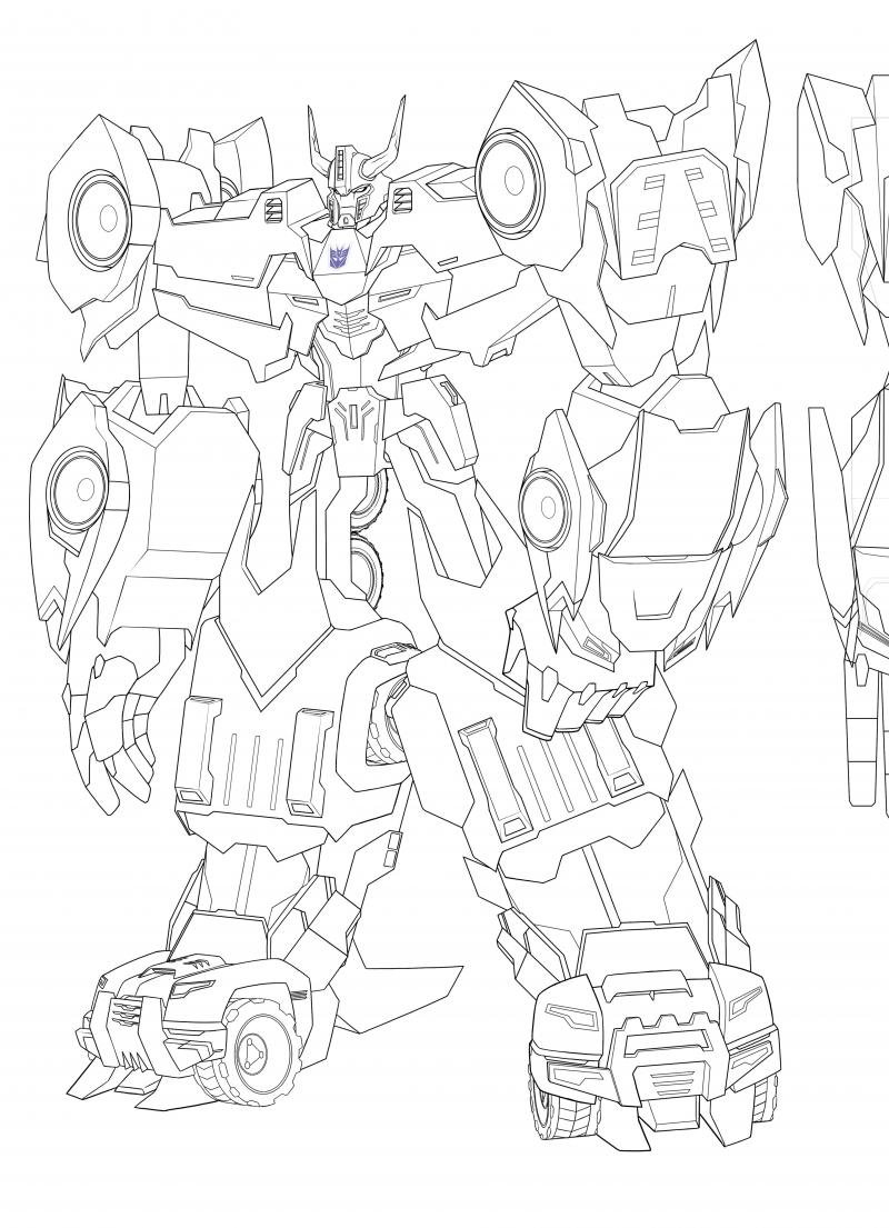 Раскраска трансформер по цифрам