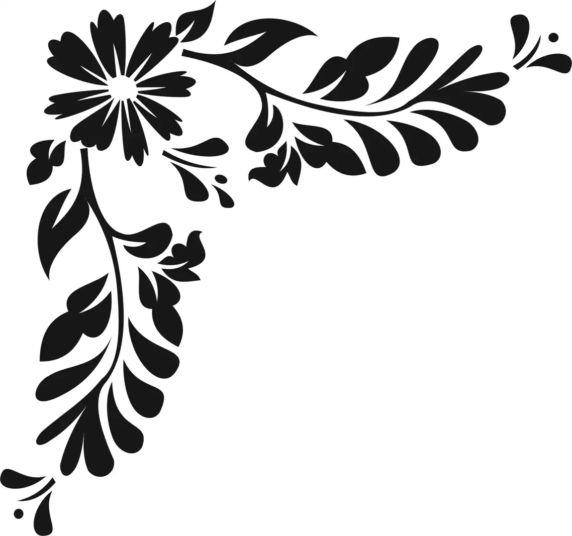 Угловой цветочный трафарет