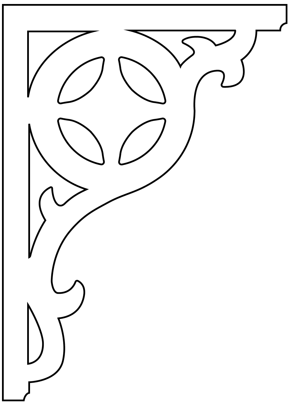 Угловой орнамент из цветов