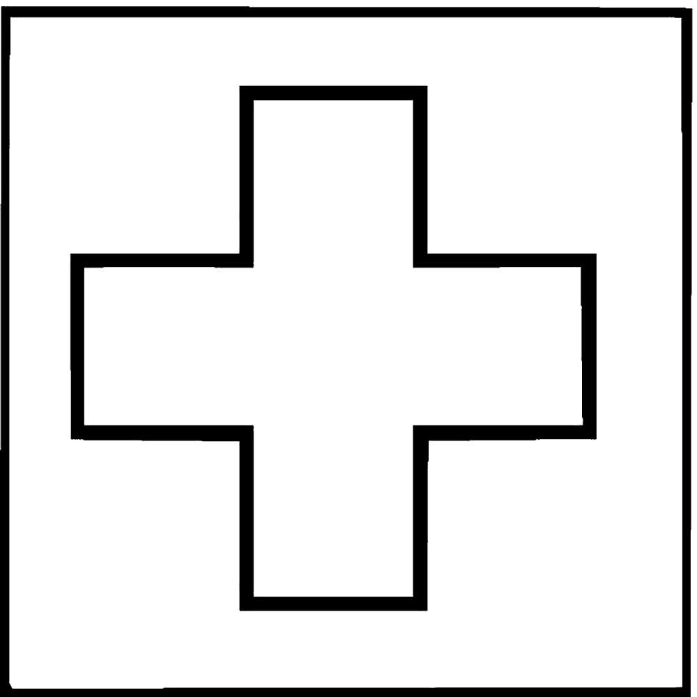 Трафарет медицинского крестика