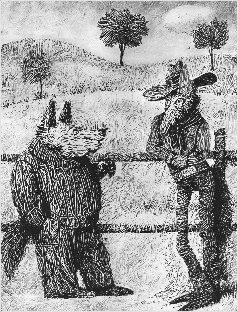 Иллюстрация к сказке благородный заяц