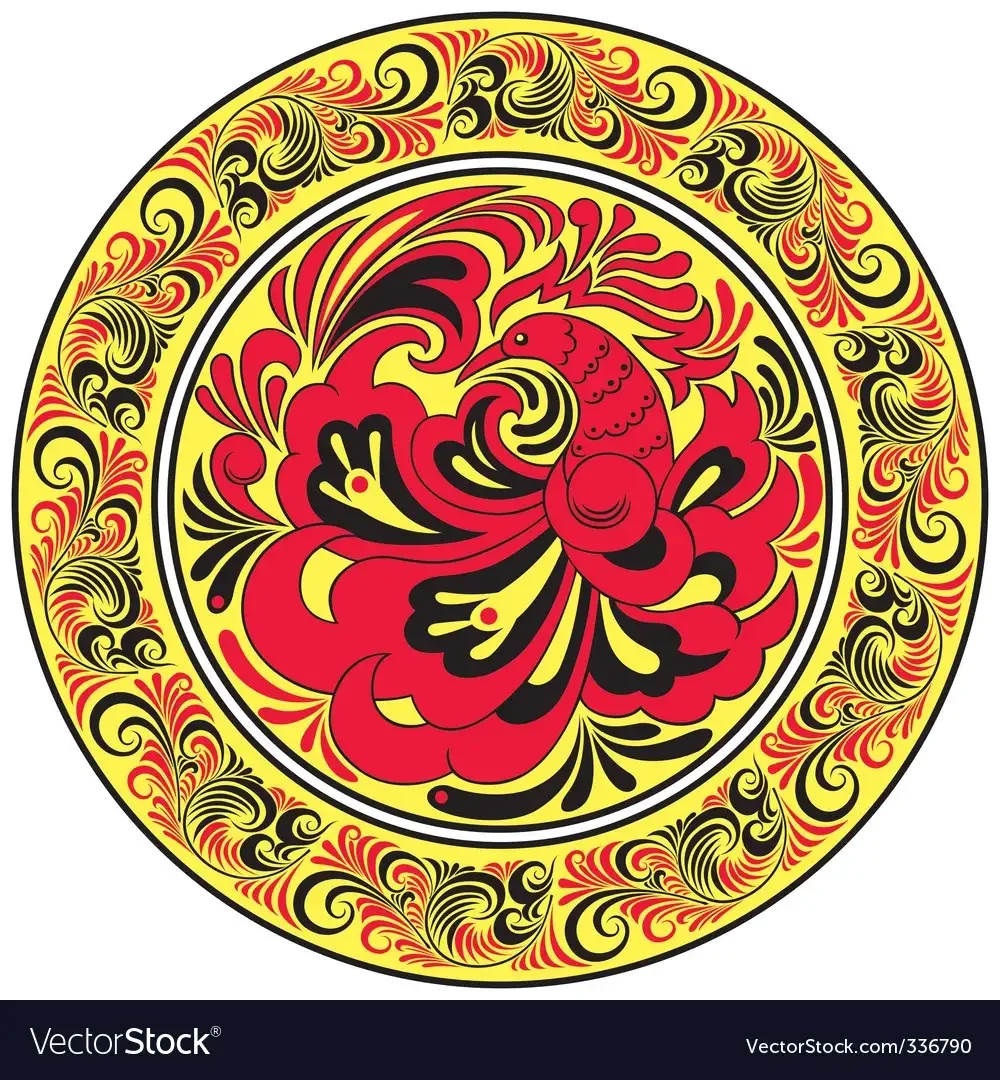 Хохломская роспись в круге