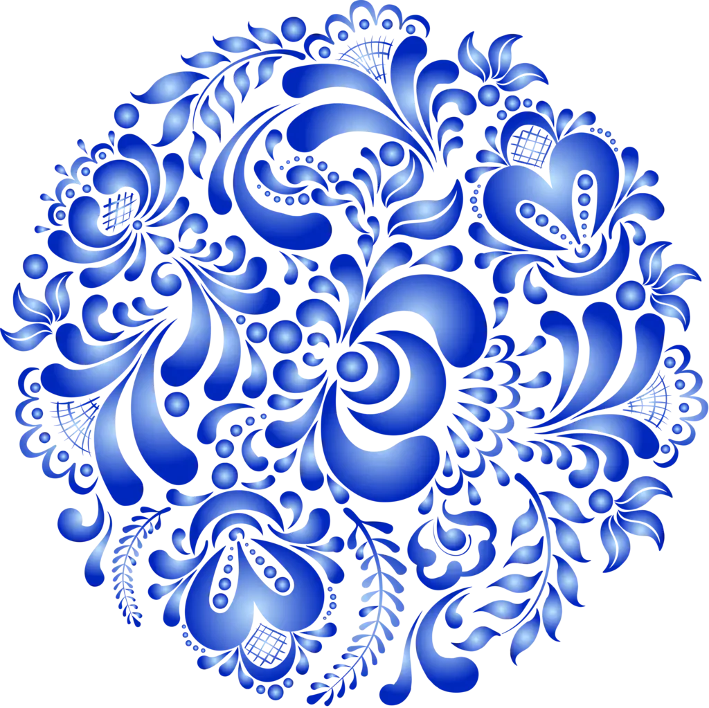 Гжель круглый орнамент