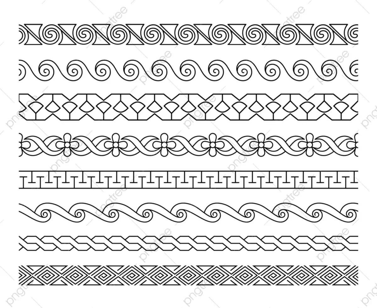 Узоры бордюры для рисования простые