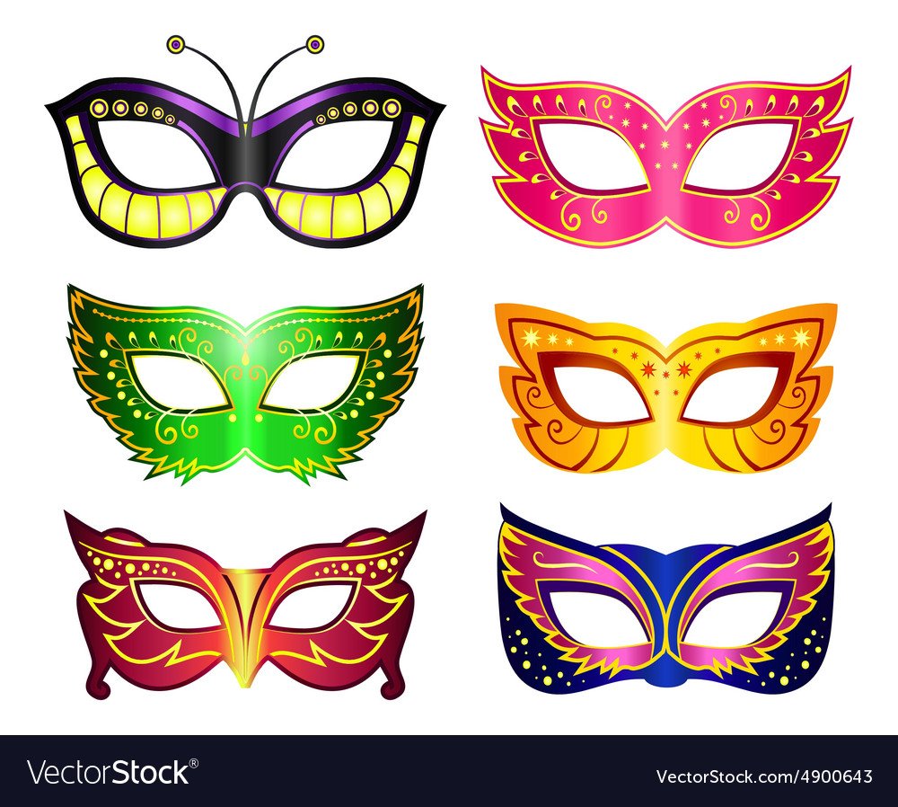 Маски на карнавал цветные