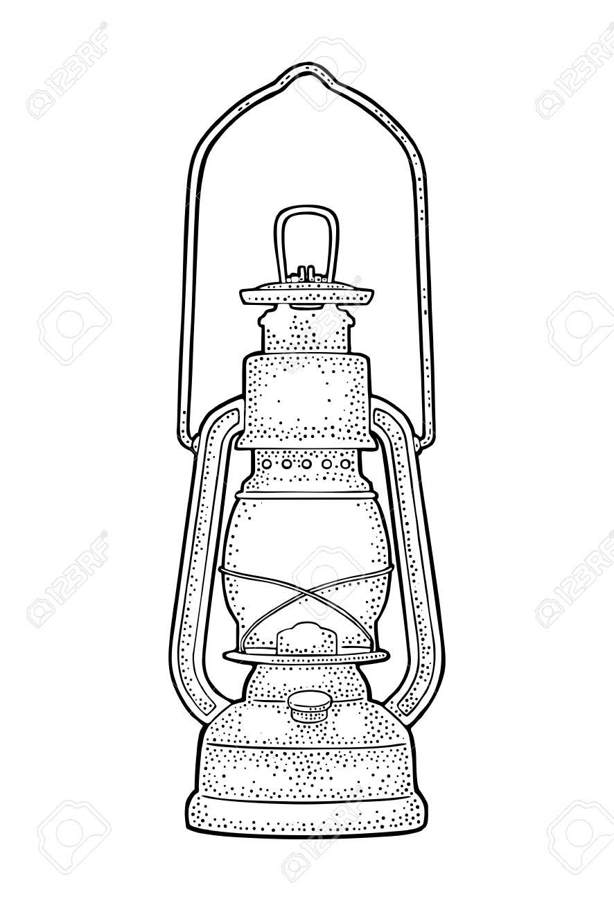 Керосиновая лампа раскраска