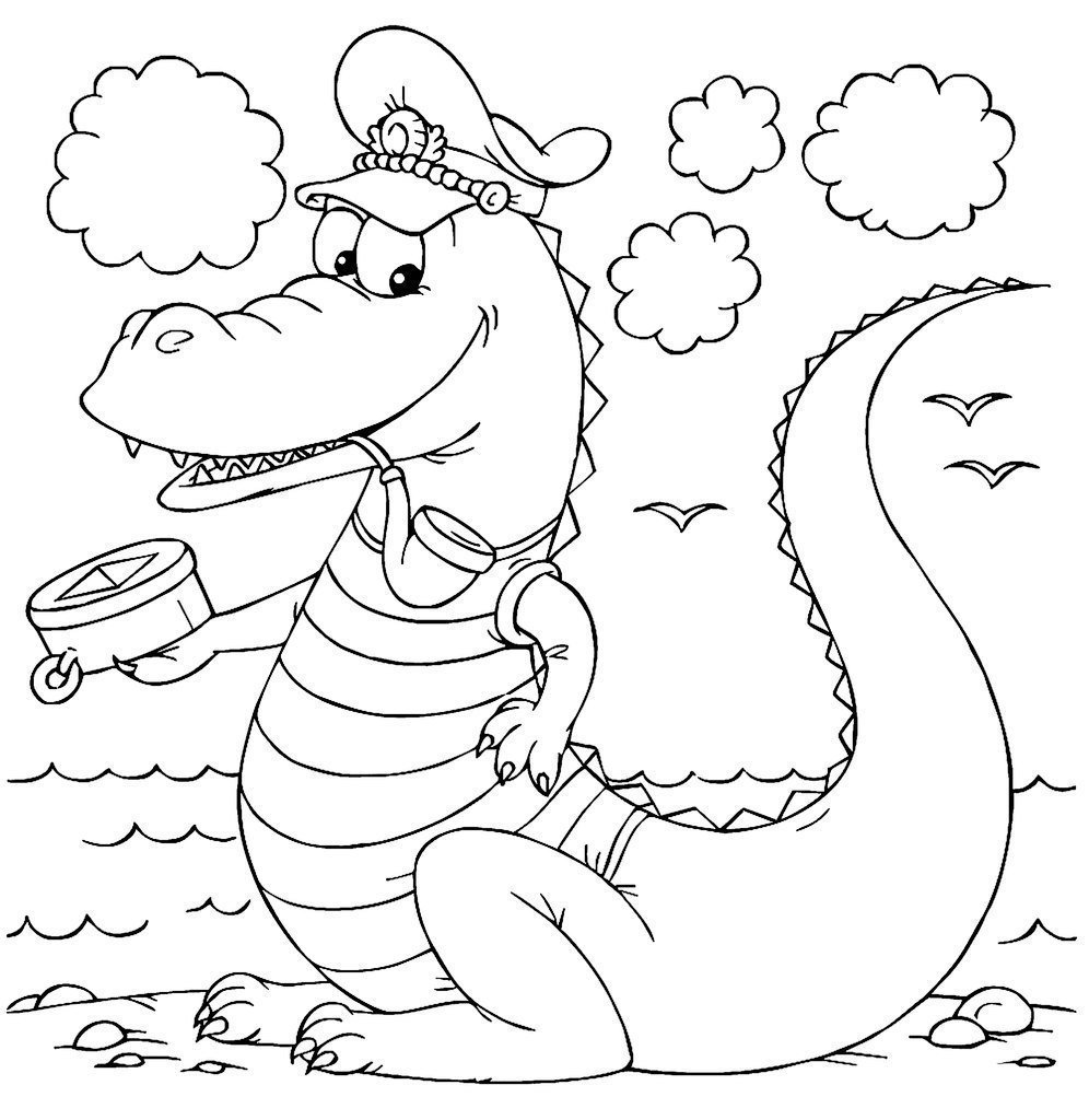 Раскраски для девочек крокодил