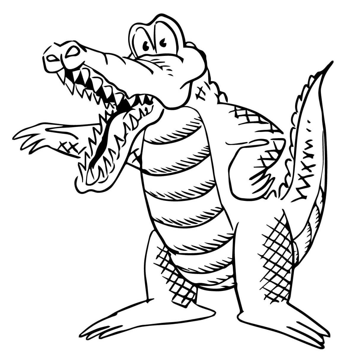 Раскраска крокодил Аллигатор