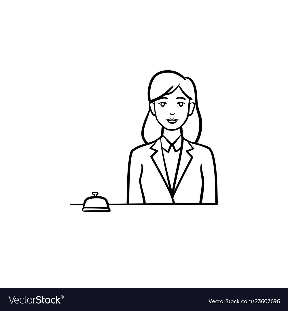Рисунок девушка на ресепшене