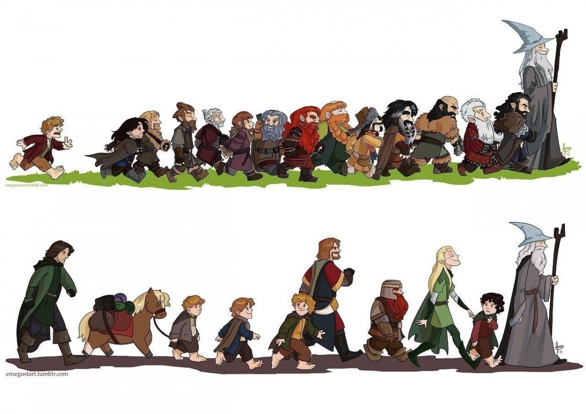 Хоббит Гэндальф и Гномы