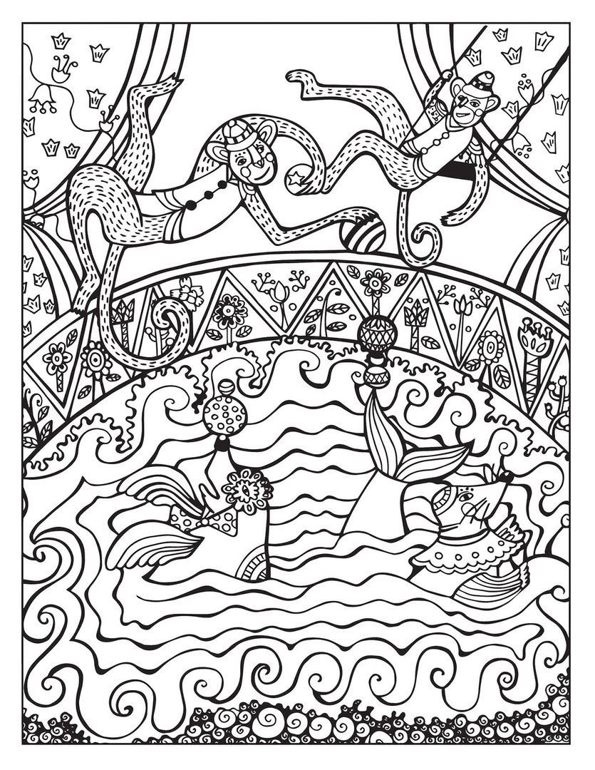 Раскраска антистресс цирк