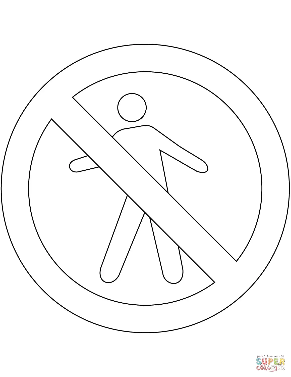 Знак дети раскраска