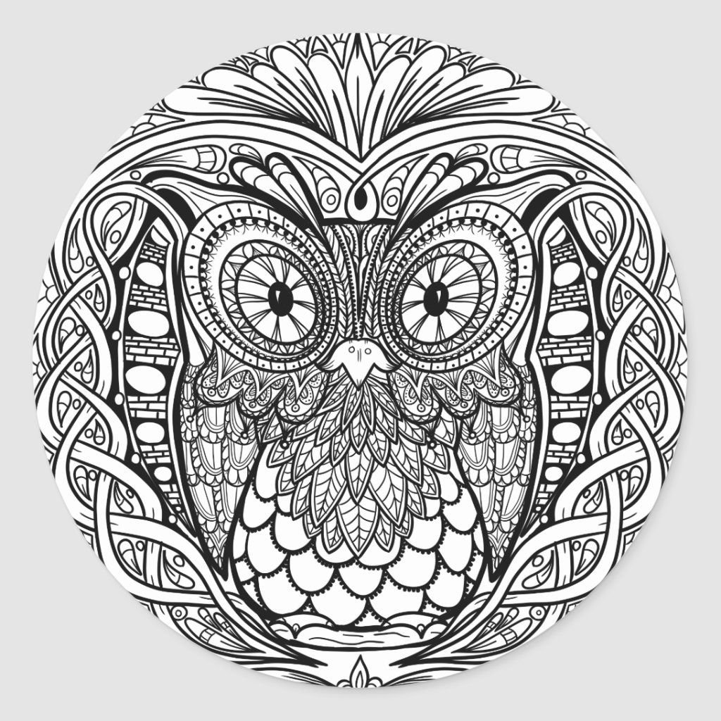 Сова Мандала векторное изображение