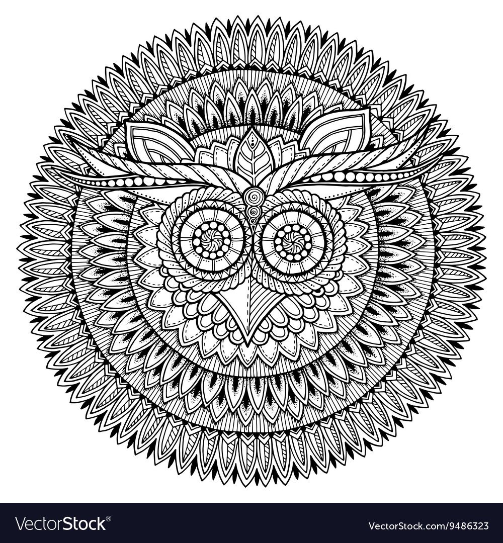 Раскраска антистресс Совенок