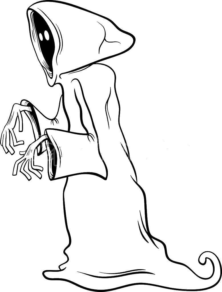 Призрак раскраска страшная