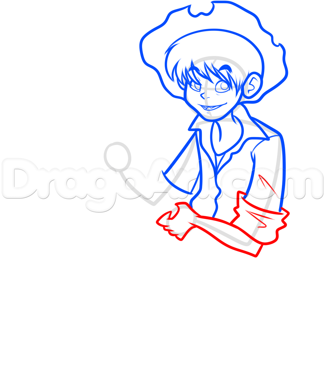 Поэтапный рисунок Тома Сойера