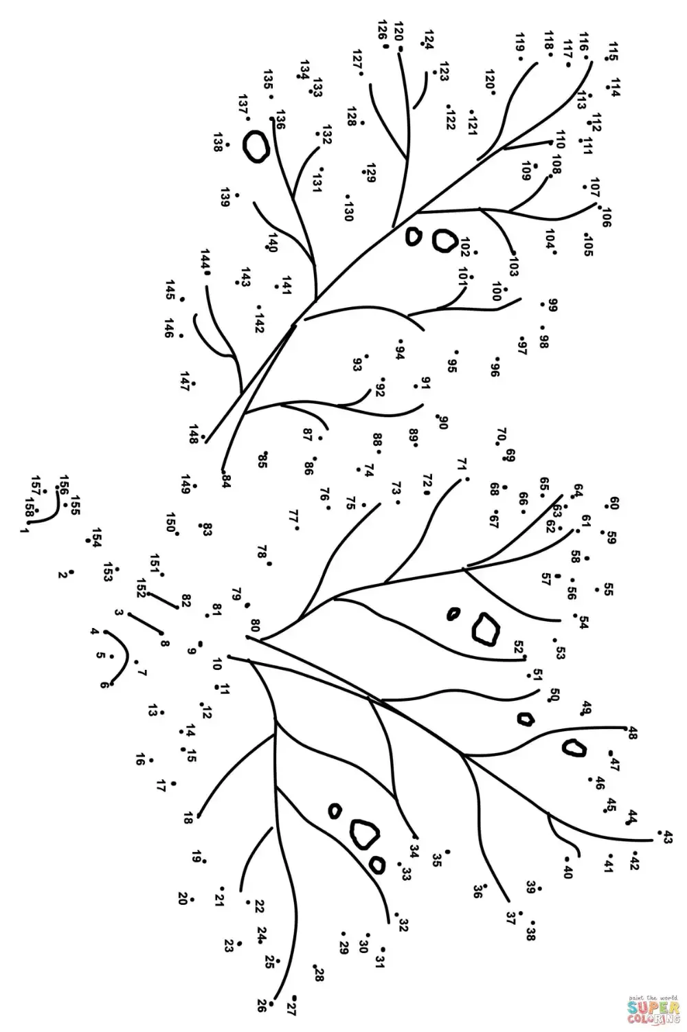 Раскрась динозавра по цифрам