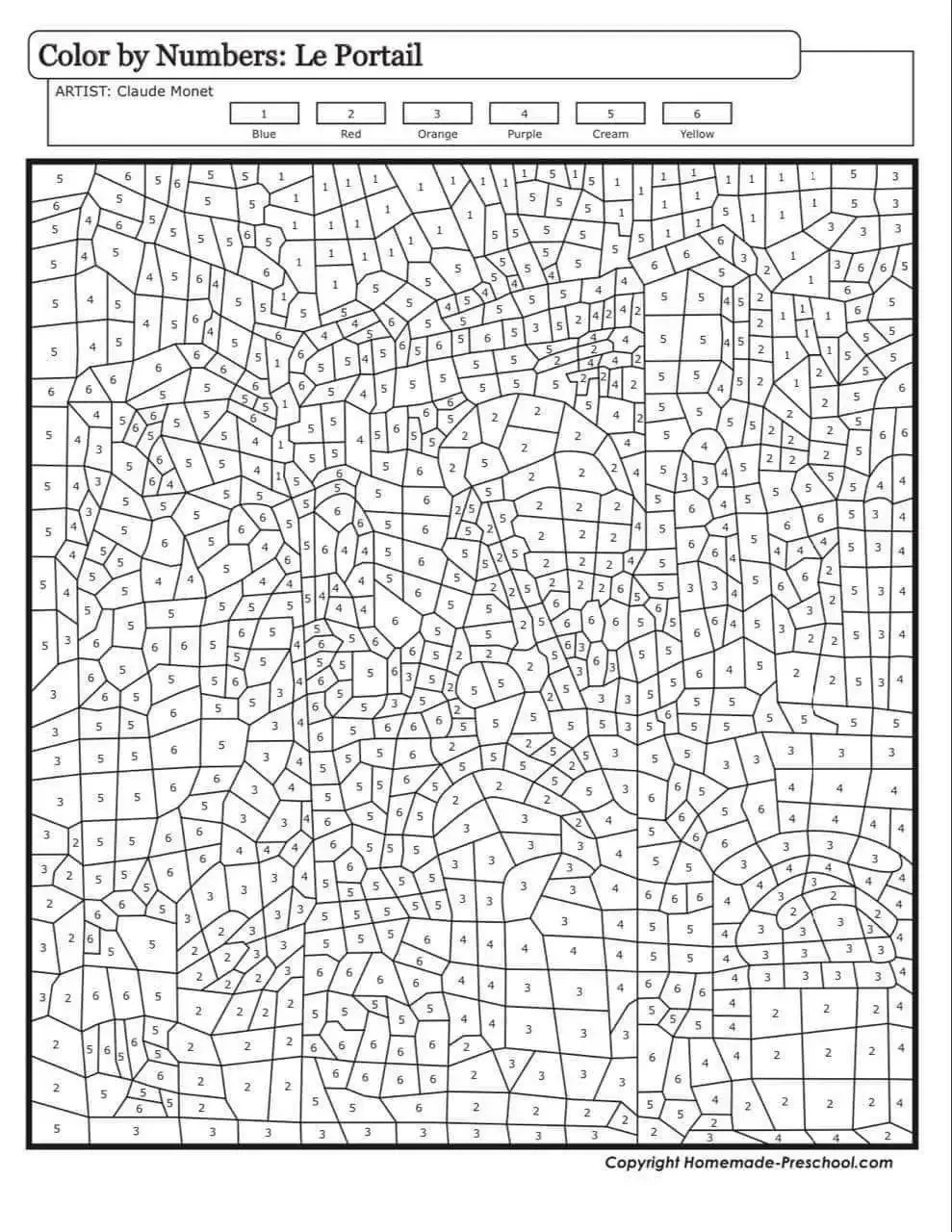 Раскраска по цифрам осень