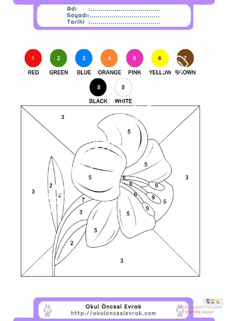 Рисунки по номерам раскрашивать