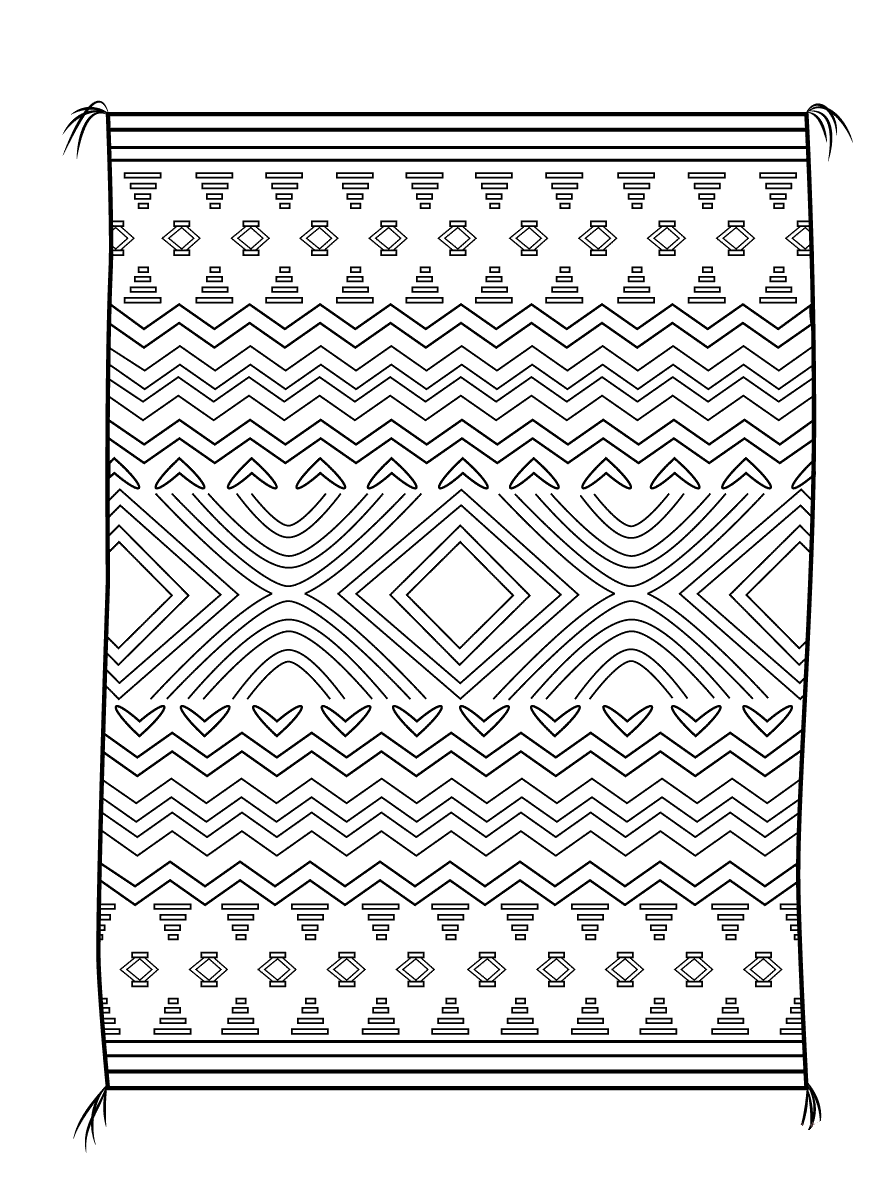 Раскраска ковер с орнаментом