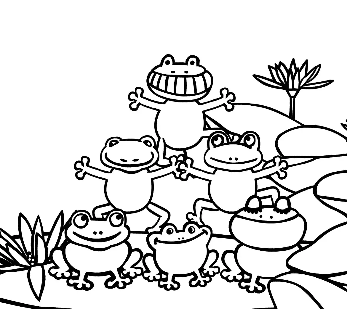 Лягушка раскраска для детей