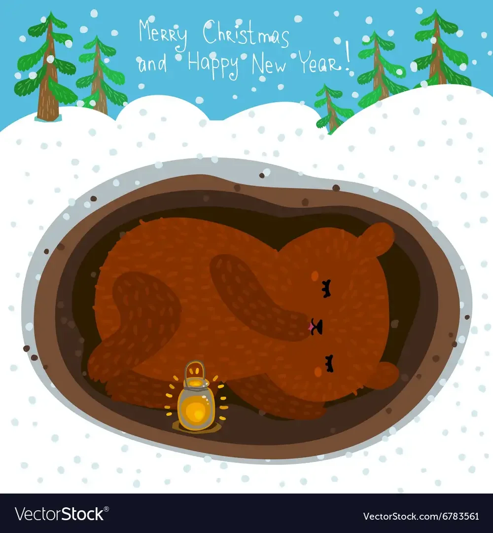 Спящий медведь раскраска