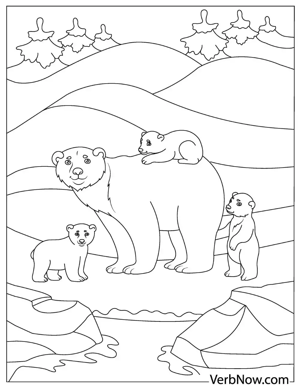 Обводка медведь в берлоге для детей