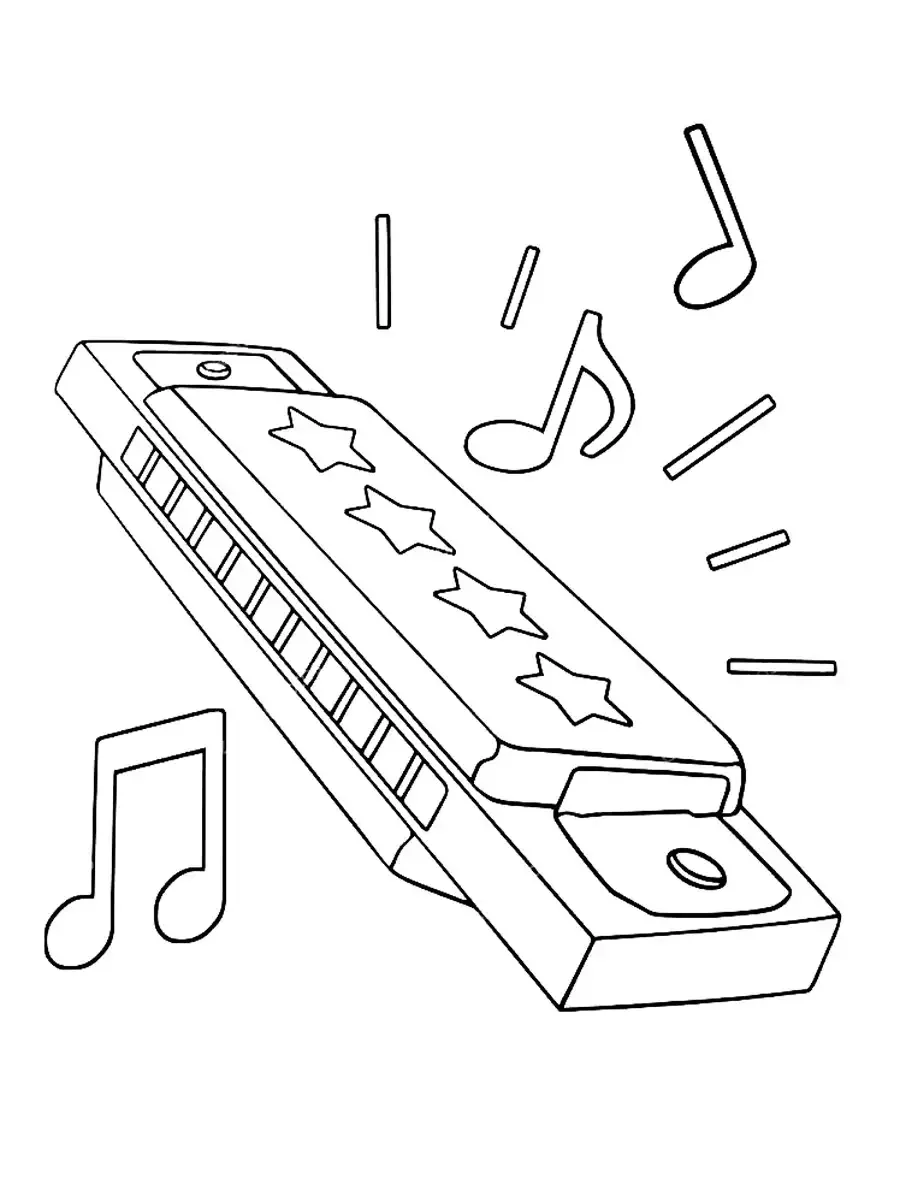Раскраска металлофон музыкальный инструмент