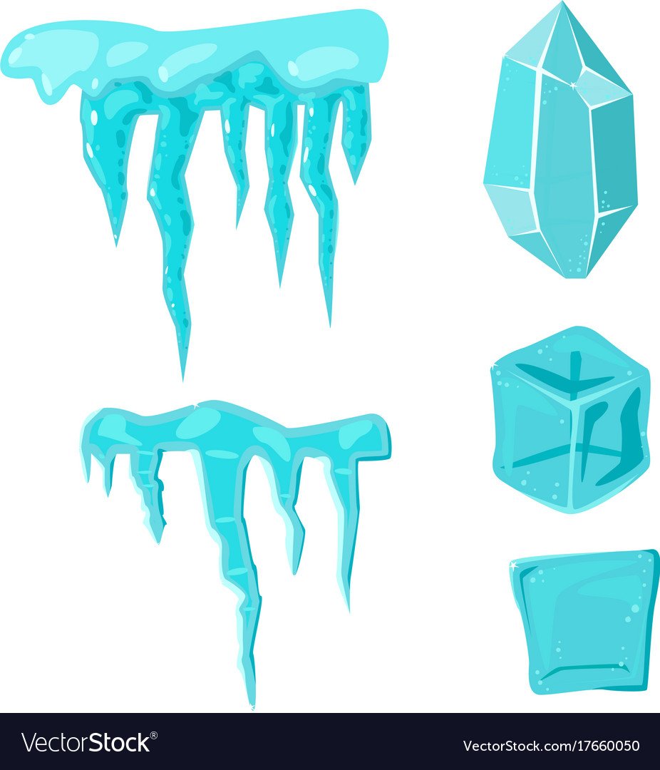 Кристаллы льда на прозрачном фоне