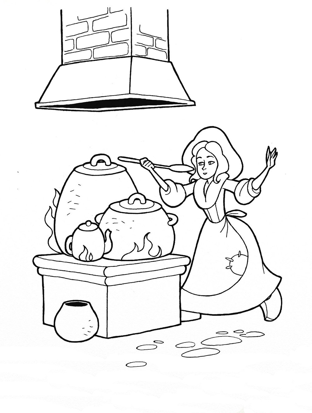 Шарль перо Золушка раскраска