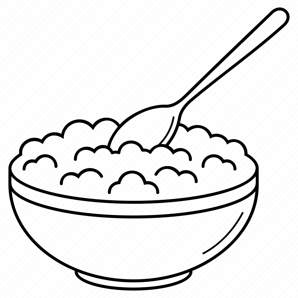 Тарелка с кашей раскраска