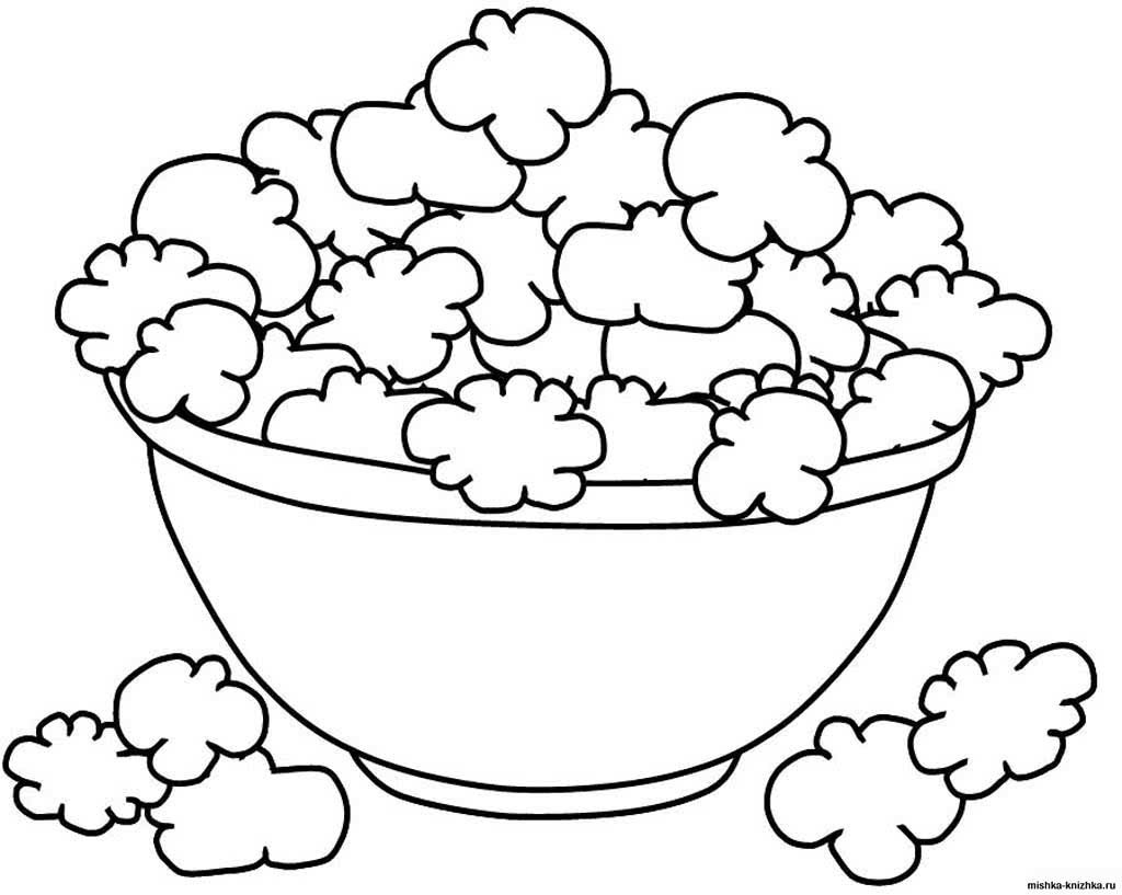 Попкорн раскраска для детей
