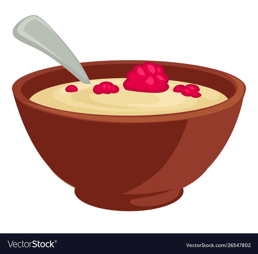 Тарелка с кашей вектор