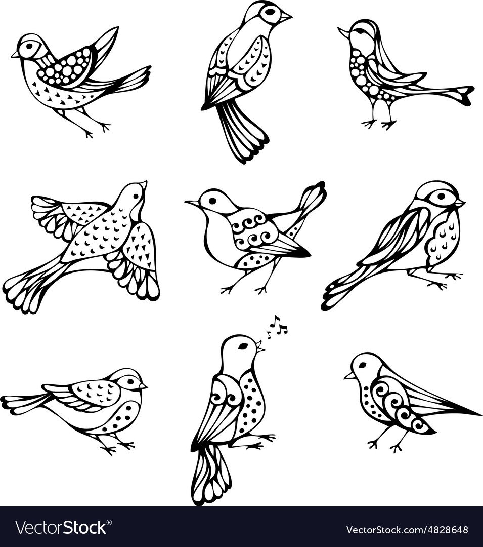 Маленькие птицы рисунок