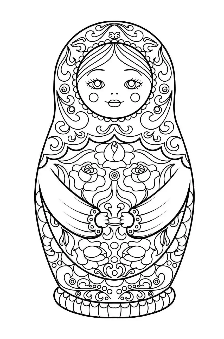 Матрешка для раскрашивания взрослым