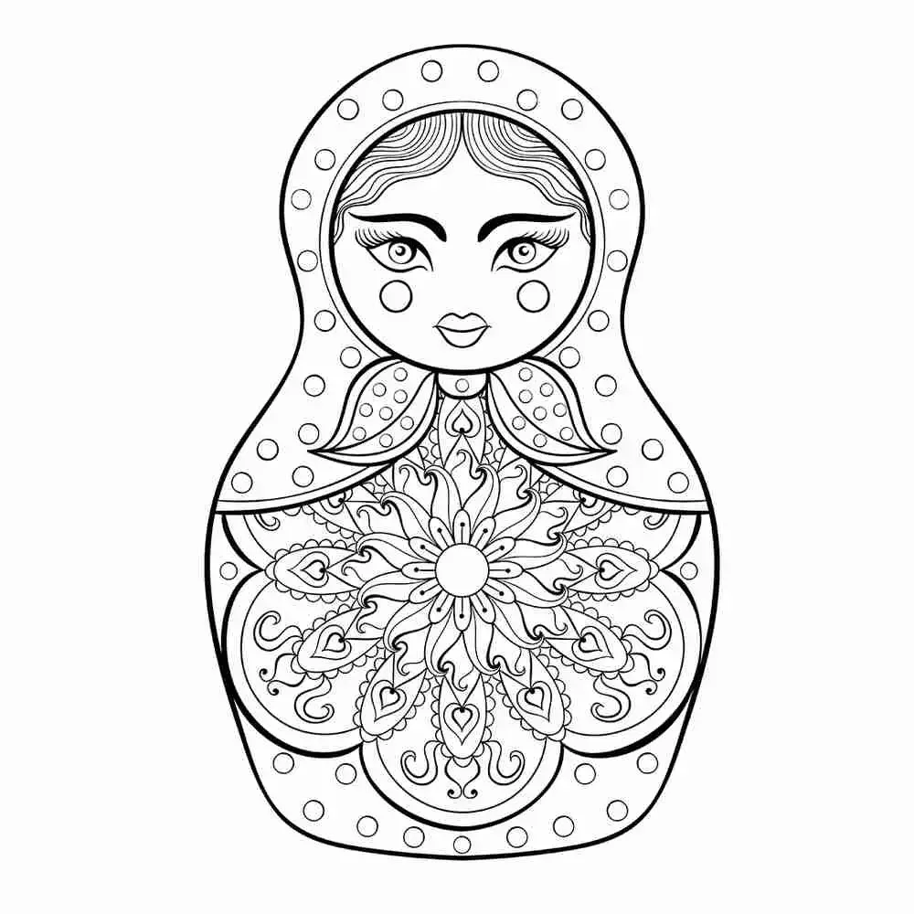 Матрешка разукрашка