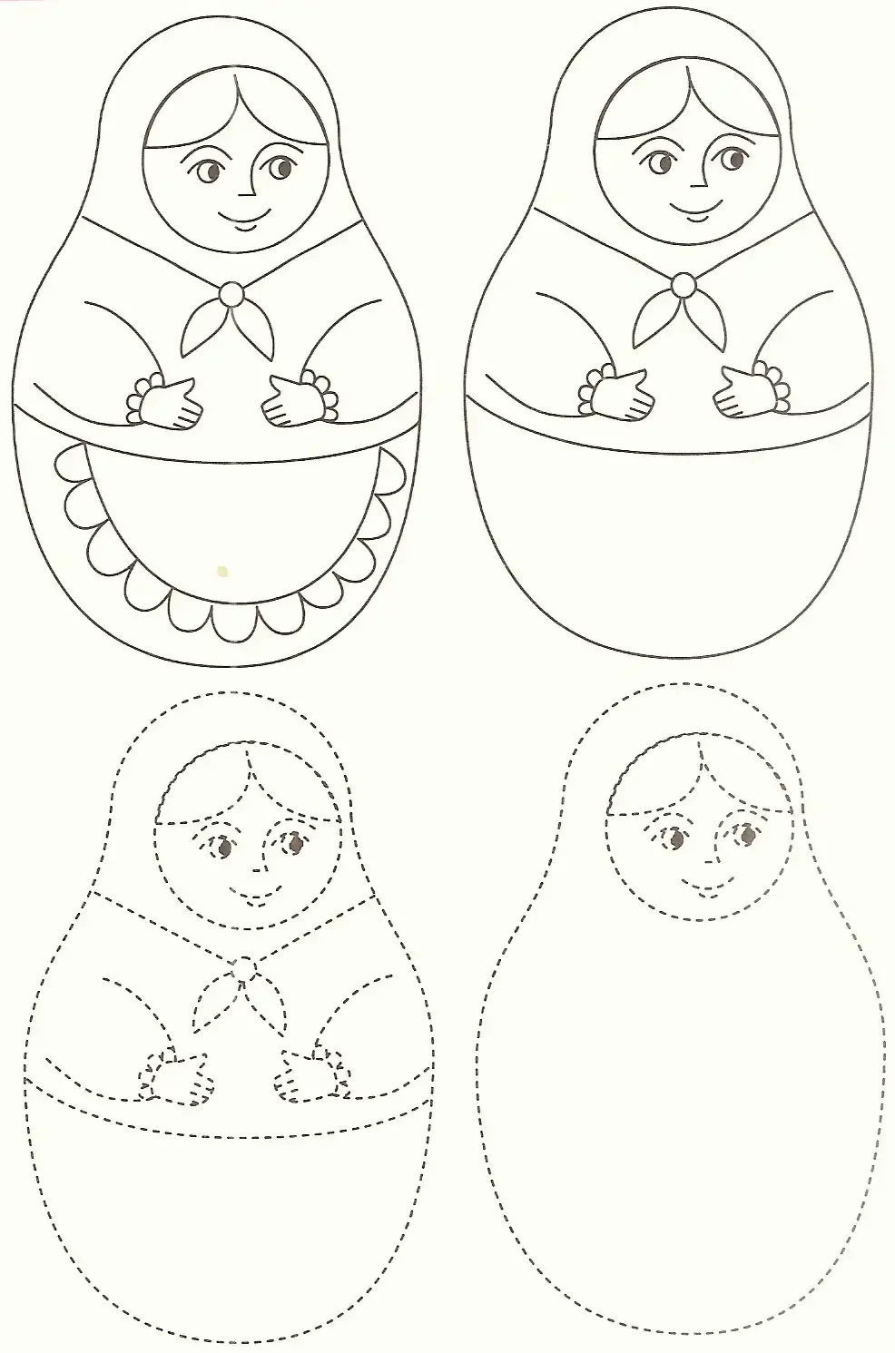Матрешка раскраска для детей