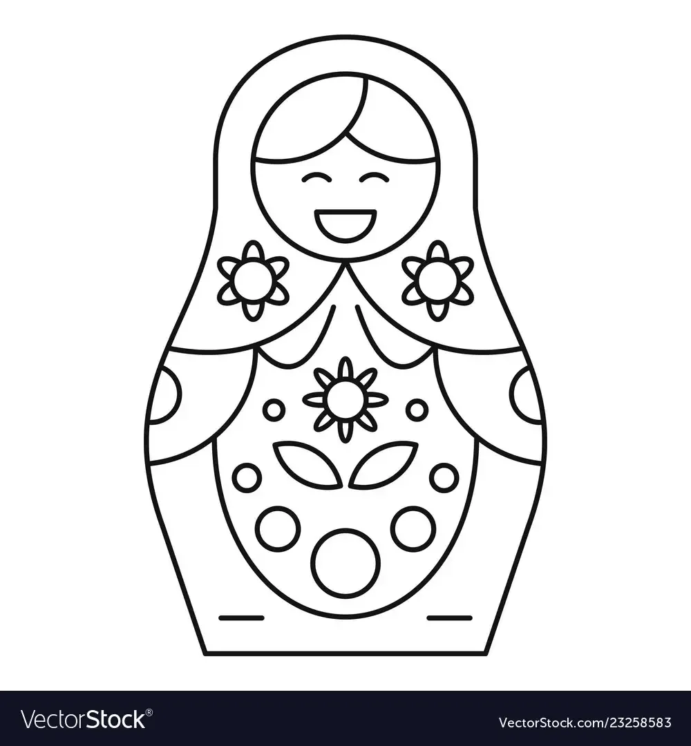 Силуэт матрешки для детей