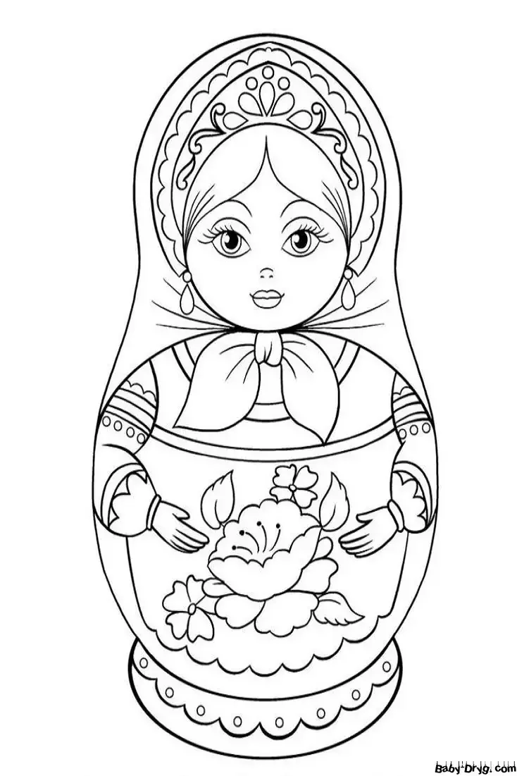 Матрешка трафарет