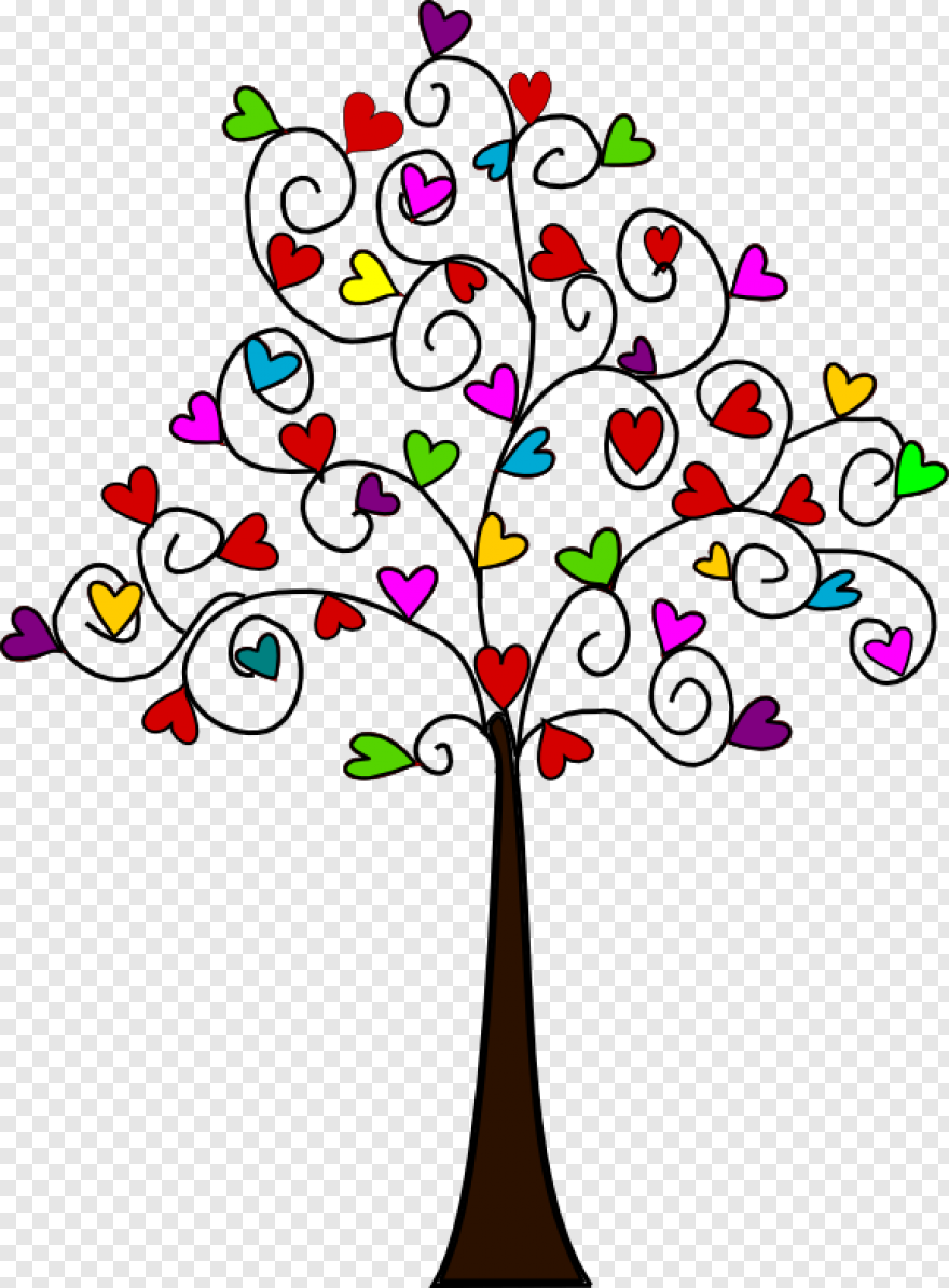 Дерево с сердечками для детей