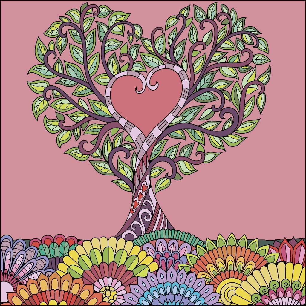 Раскраски антистресс сердце