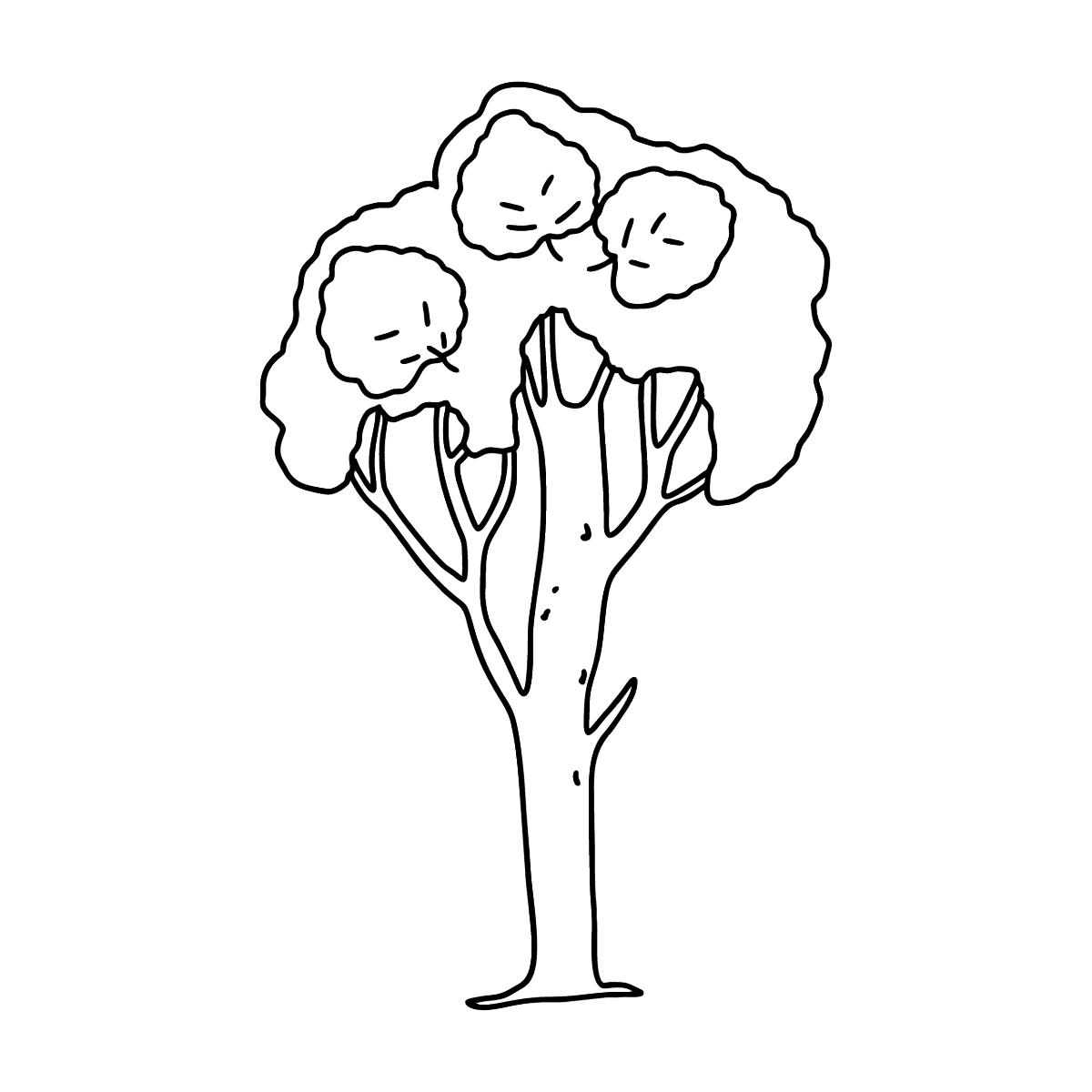 Раскраска деревья в парке